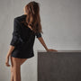 Recycled Cashmere Seamed V Neck in Black | James Perse Los Angeles