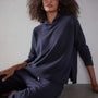 Cashmere Pullover Hoody in Navy Blue | James Perse Los Angeles