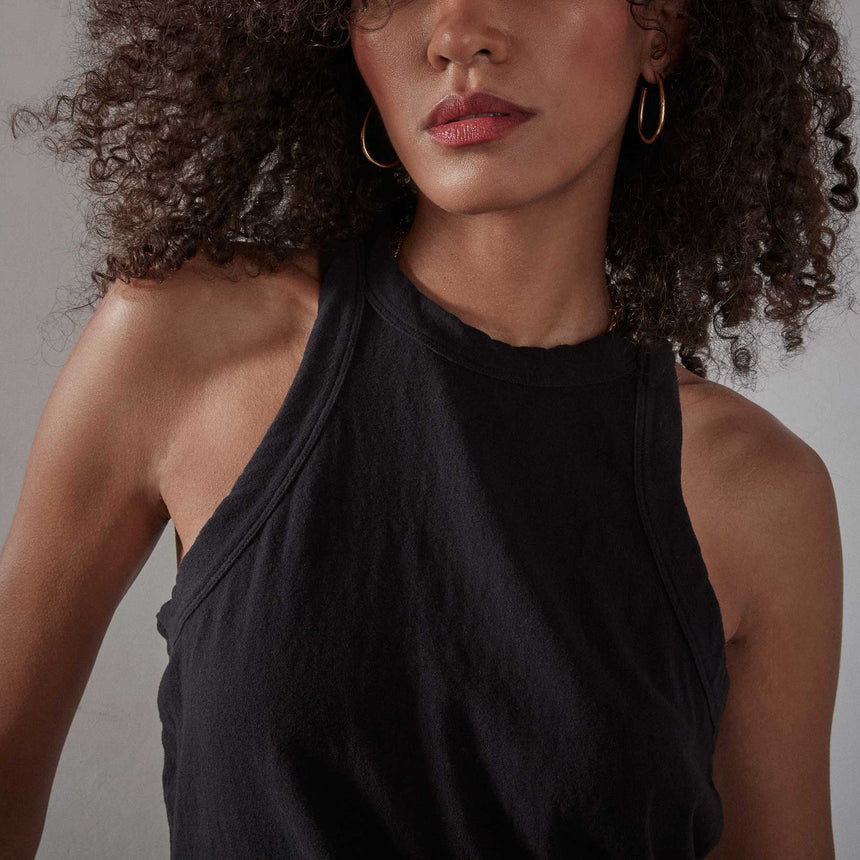 Brushed Jersey Muscle Tank - Black | James Perse Los Angeles