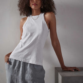 Brushed Jersey Muscle Tank - White | James Perse Los Angeles