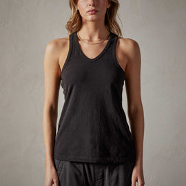 Cut Away Racer Back Tank in Black | James Perse Los Angeles 