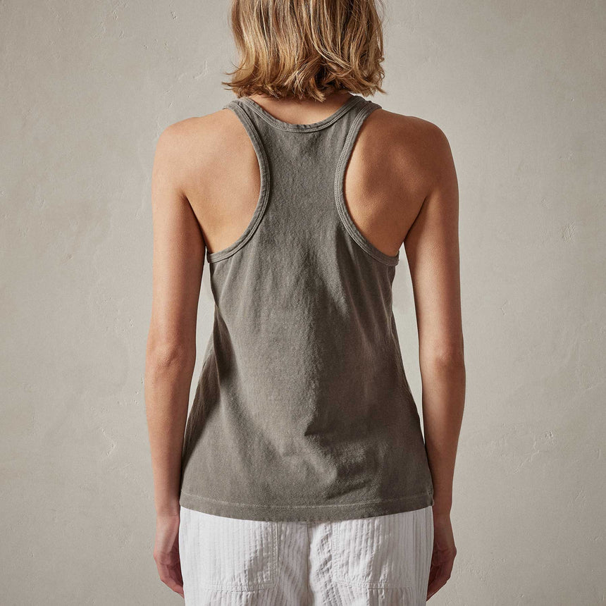 Cut Away Racer Back Tank in River Rock Pigment | James Perse Los Angeles 