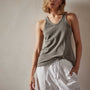 Cut Away Racer Back Tank in River Rock Pigment | James Perse Los Angeles 