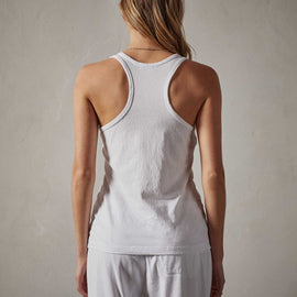Cut Away Racer Back Tank in White | James Perse Los Angeles 