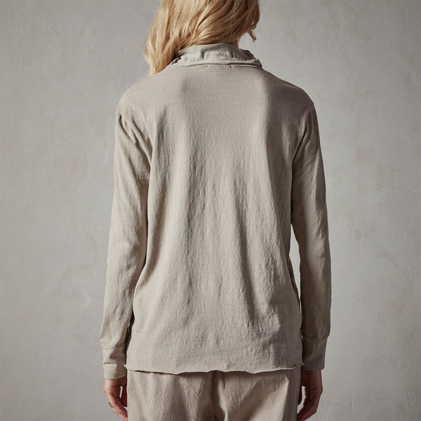 Jersey Oversized Funnel Neck in String Pigment | James Perse Los Angeles 