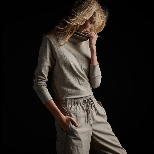 jersey oversized funnel neck string pigment wrbj3836 | James Perse Los Angeles 