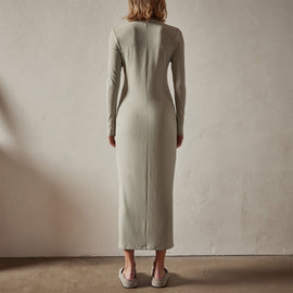 Ribbed Tv Neck Dress in Silt | James Perse Los Angeles 