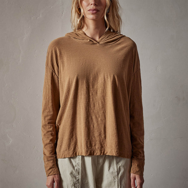 Reverse Slub Jersey Hoody in Copper Pigment | James Perse Los Angeles