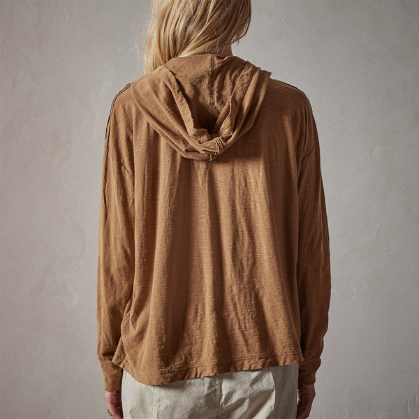 Reverse Slub Jersey Hoody in Copper Pigment | James Perse Los Angeles