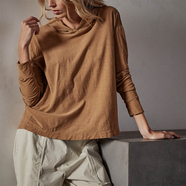 Reverse Slub Jersey Hoody in Copper Pigment | James Perse Los Angeles