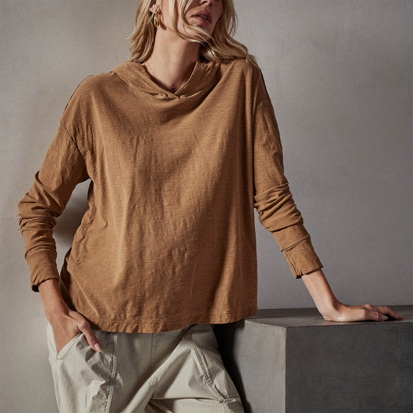 Reverse Slub Jersey Hoody in Copper Pigment | James Perse Los Angeles