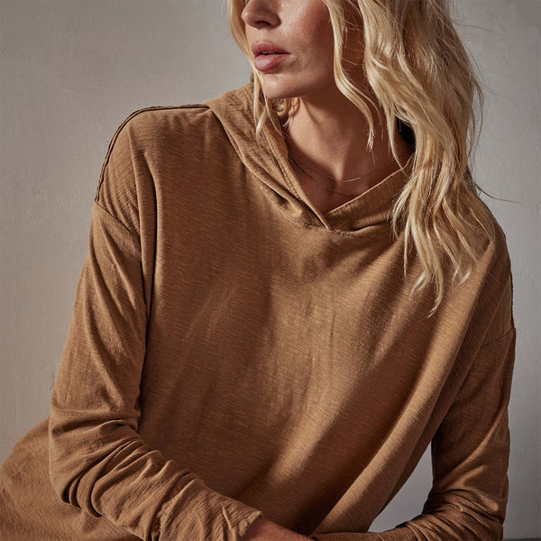 Reverse Slub Jersey Hoody in Copper Pigment | James Perse Los Angeles