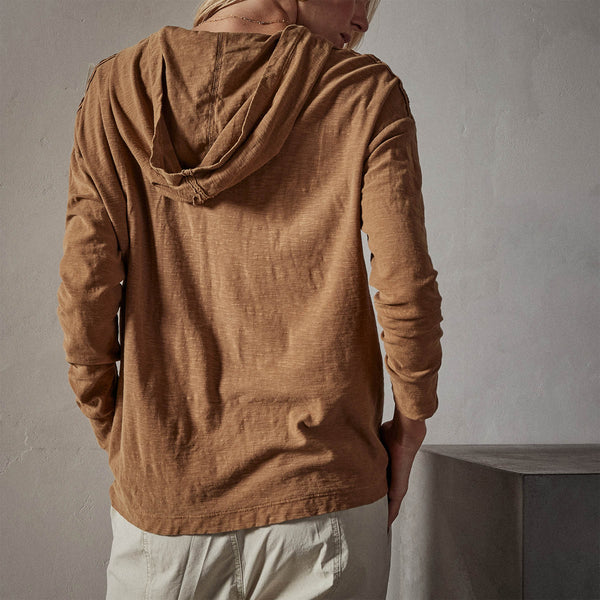 Reverse Slub Jersey Hoody in Copper Pigment | James Perse Los Angeles