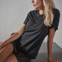 Recycled Lotus Jersey Knit Tee - Black | James Perse Los Angeles