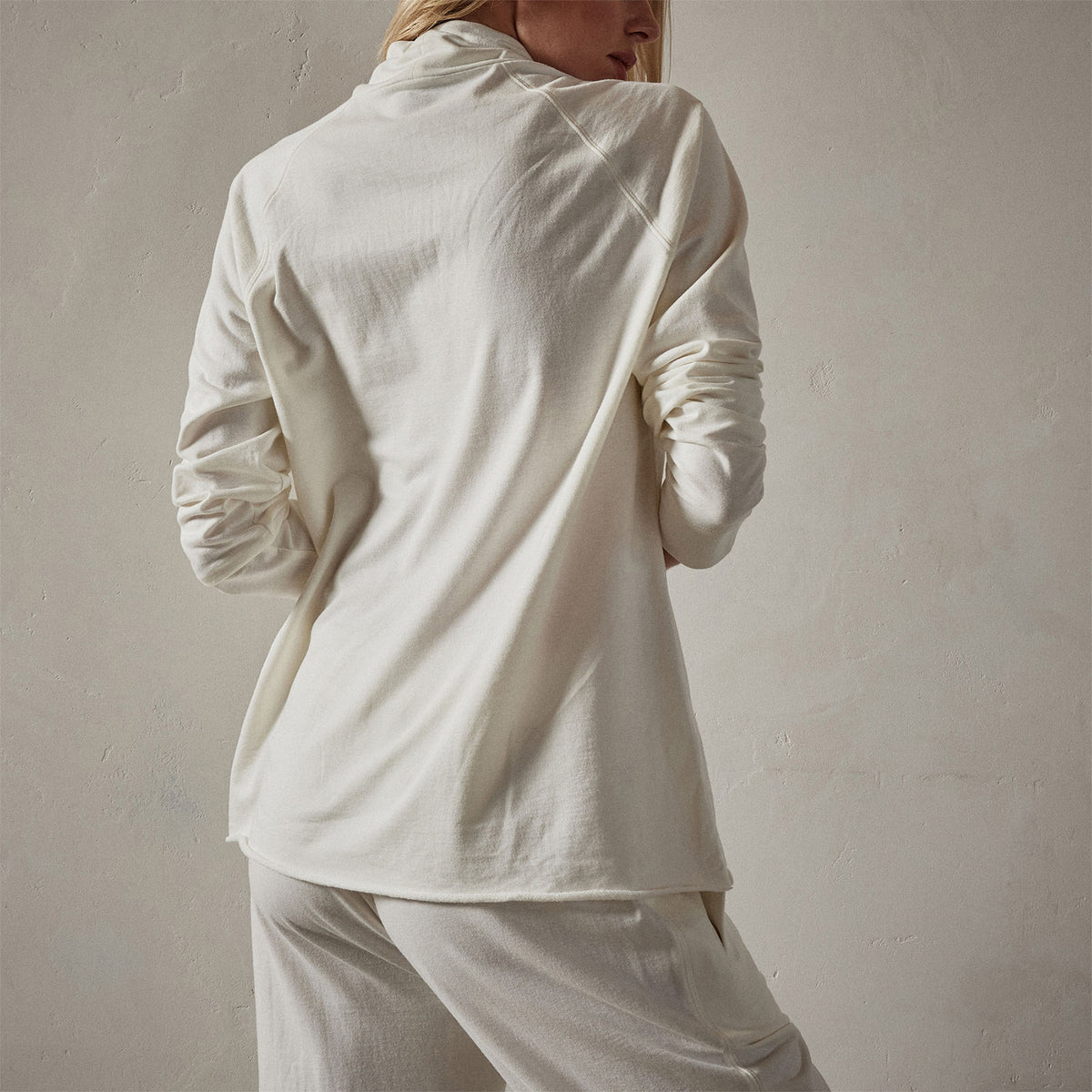 Terry Oversized Funnel Neck in Everest White | James Perse Los Angeles