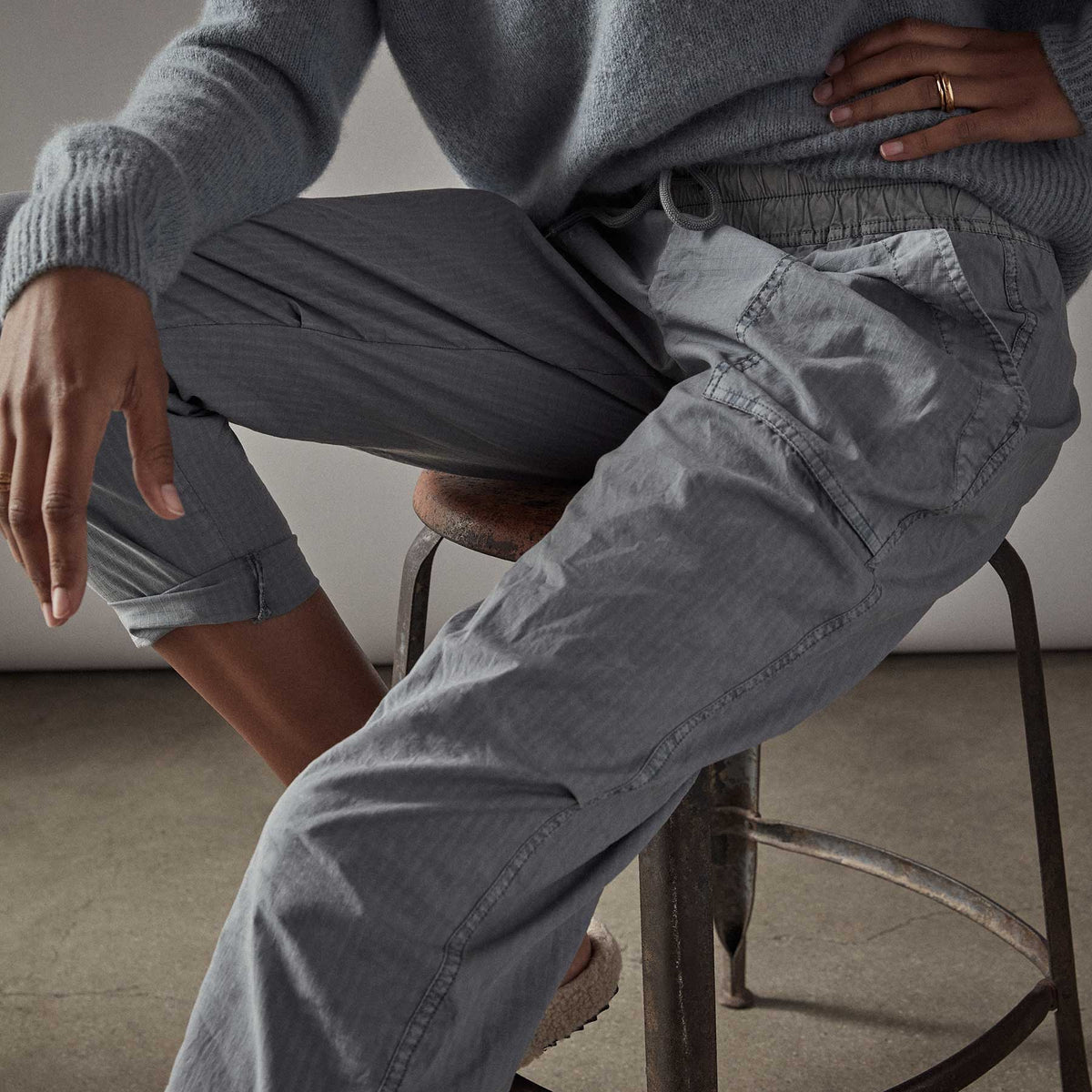 Rip Stop Utility Pant - Arsenic Pigment | James Perse Los Angeles