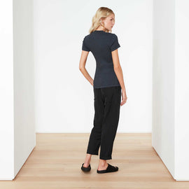 Technical Jersey Ribbed Slim Fit Tee In Blue Black | James Perse Los Angeles