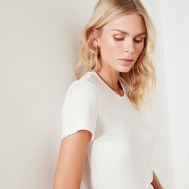 Technical Jersey Ribbed Slim Fit Tee In Oyster | James Perse Los Angeles