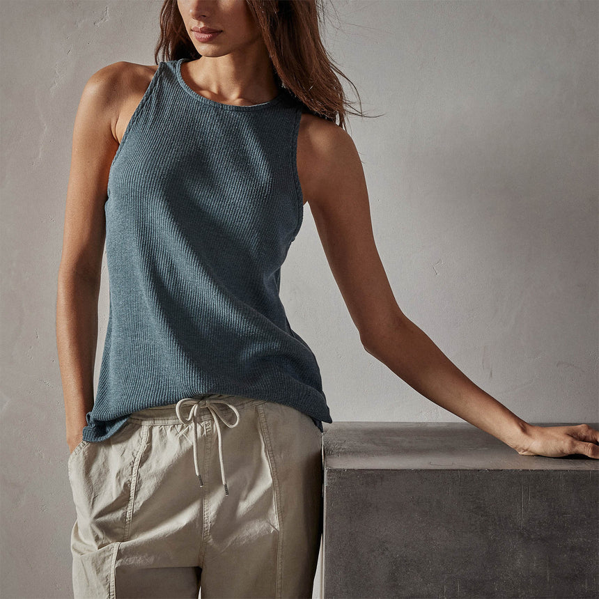Clean Cut Away Ribbed Tank in Laurel | James Perse Los Angeles