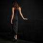 Cut  Away Funnel Neck Rib Dress in True Black | James Perse Los Angeles