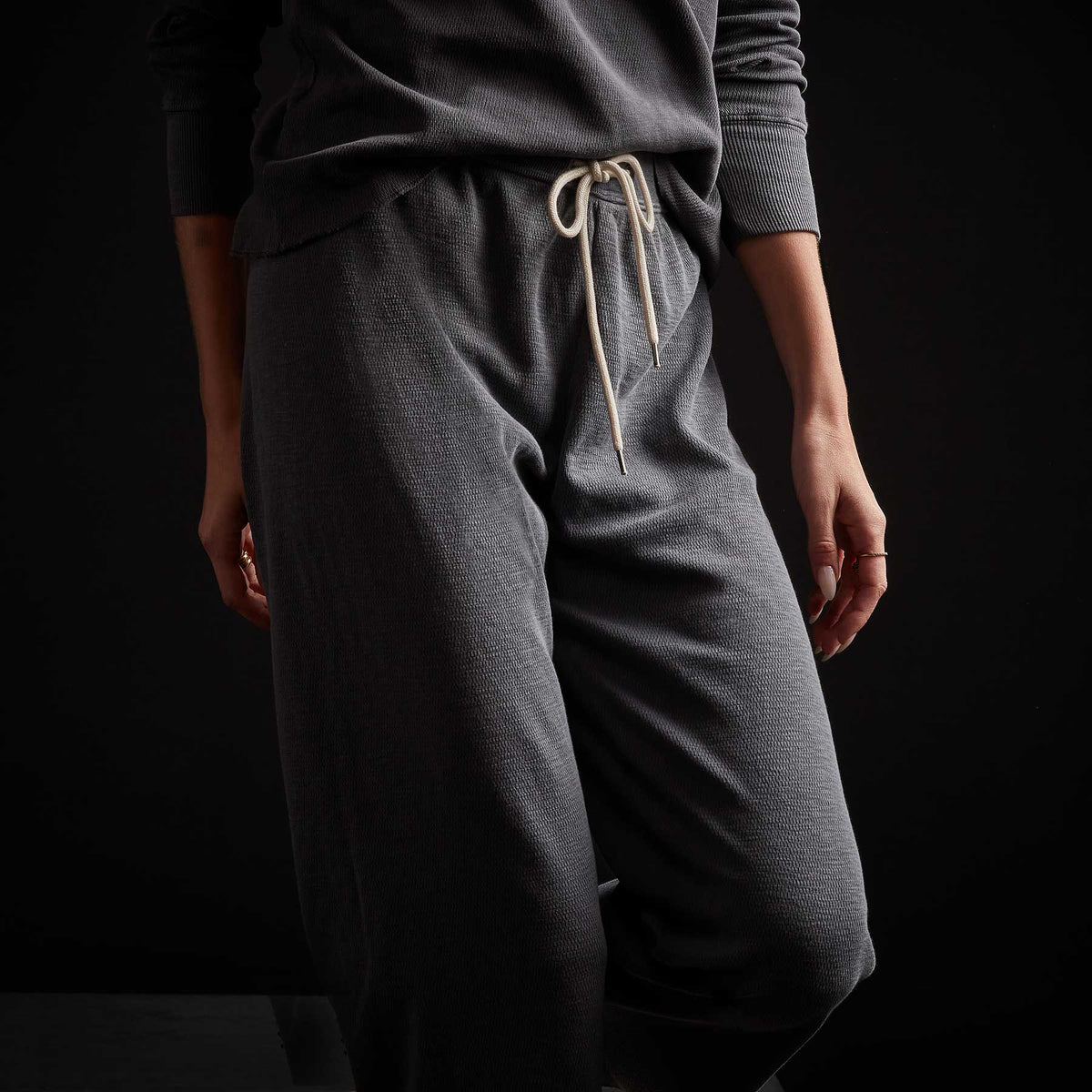 Thermal Knit Crop Sweatpant - North Pigment | James Perse Los Angeles