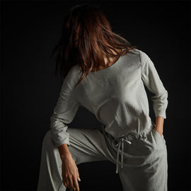 Back Keyhole Jumpsuit in Grey Melange | James Perse Los Angeles