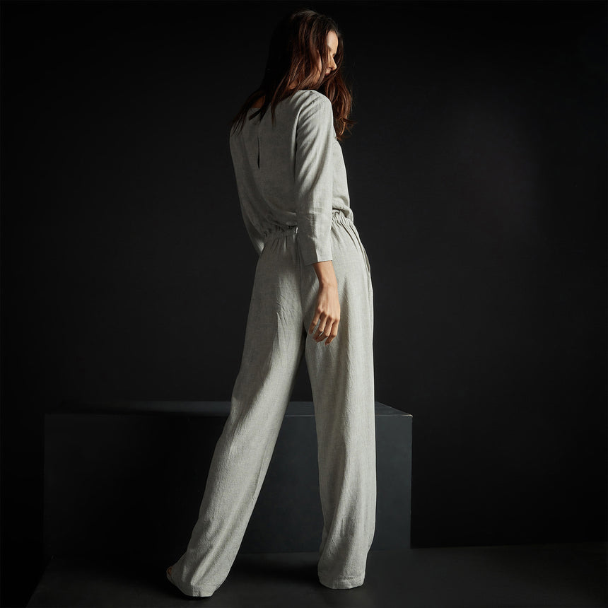 Back Keyhole Jumpsuit in Grey Melange | James Perse Los Angeles
