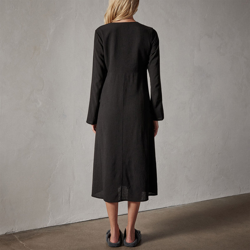 Viscose Seamed Contour Dress in Black | James Perse Los Angeles