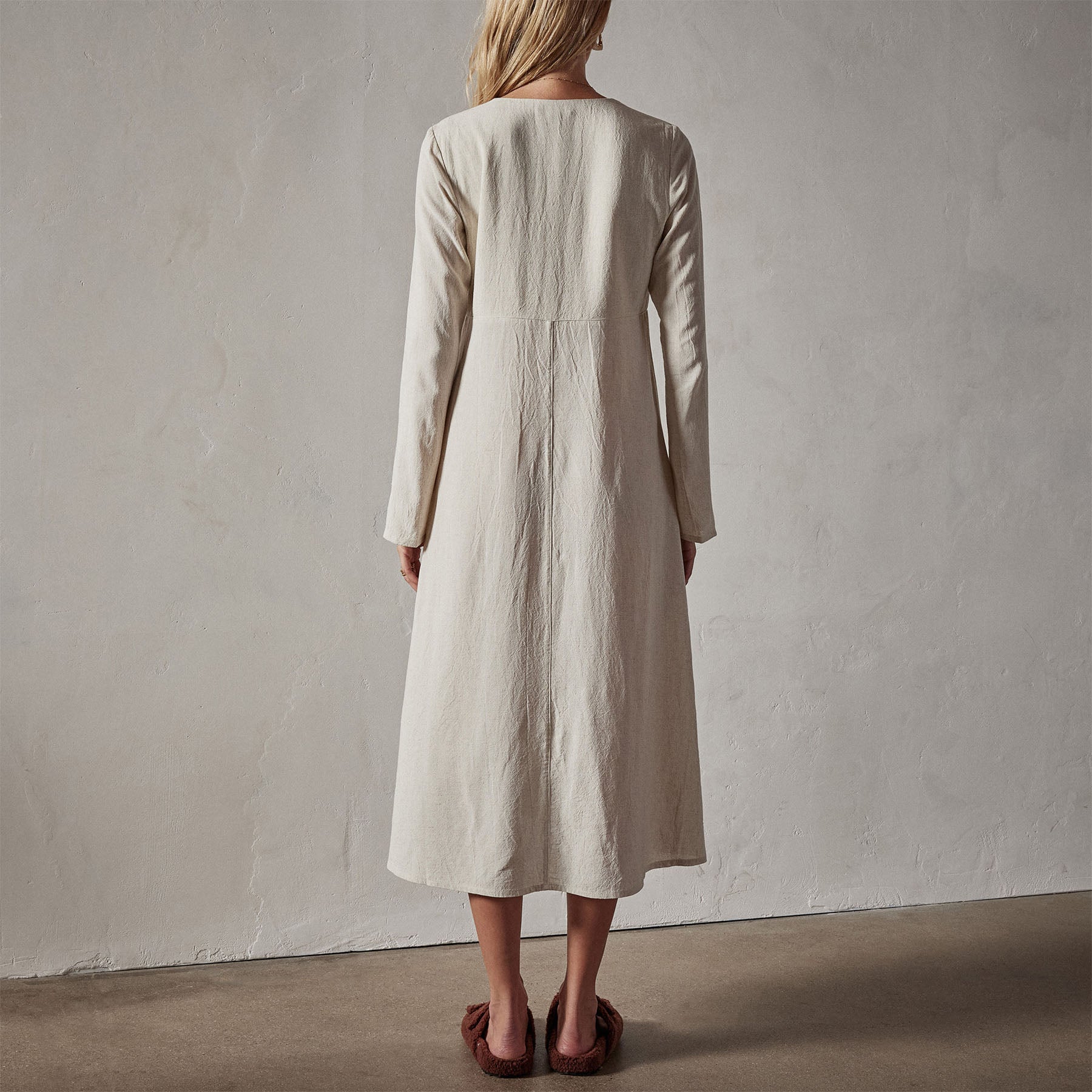 Viscose Seamed Contour Dress in Natural | James Perse Los Angeles