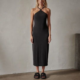 Cross Back Cocktail Dress in Black | James Perse Los Angeles