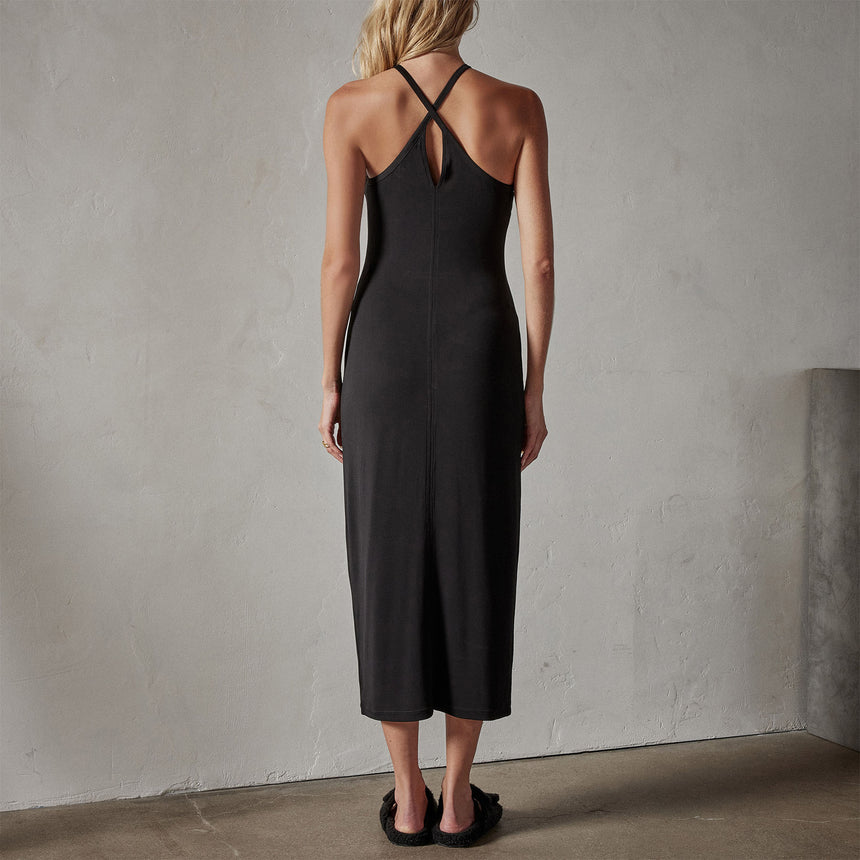 Cross Back Cocktail Dress in Black | James Perse Los Angeles