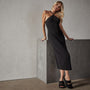 Cross Back Cocktail Dress in Black | James Perse Los Angeles