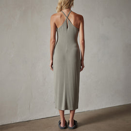 Cross Back Cocktail Dress in Concrete | James Perse Los Angeles