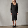 Split V Nk Jersey Shift Dress in Black | James Perse Los Angeles 