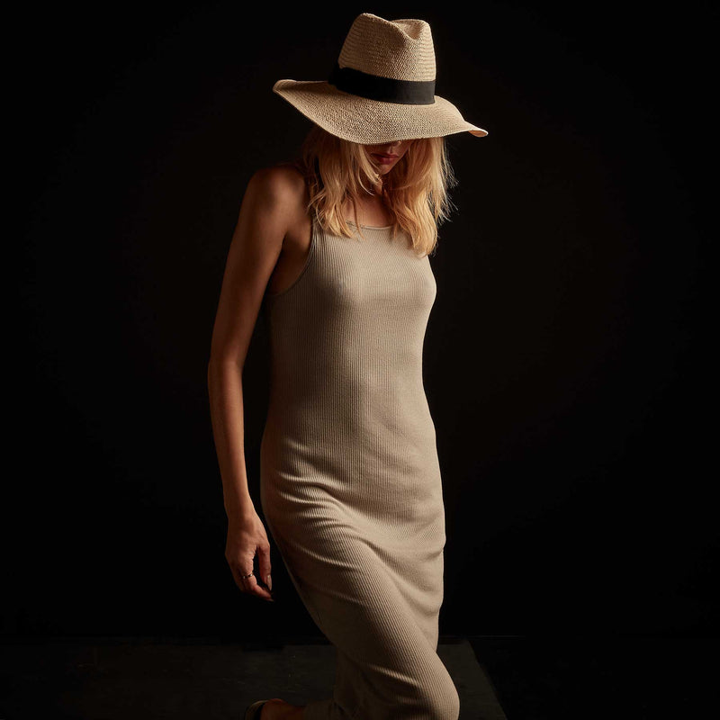Tencel Cashmere Rib Tank Dress - Mineral | James Perse Los Angeles