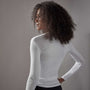 Tubular Fine Rib Henley Top - White | James Perse Los Angeles