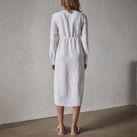 Empire Seam Open Front Dress in White | James Perse Los Angeles 