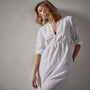 Empire Seam Open Front Dress in White | James Perse Los Angeles 
