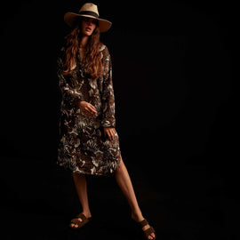 Tropical Print Linen Shirt Dress - Kona | James Perse Los Angeles