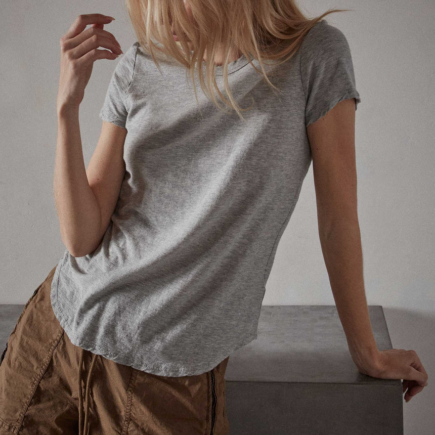 Sheer Slub Crew Neck Tee - Heather Grey | James Perse Los Angeles