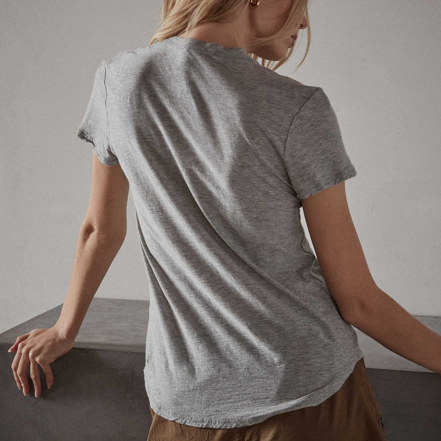 Sheer Slub Crew Neck Tee - Heather Grey | James Perse Los Angeles