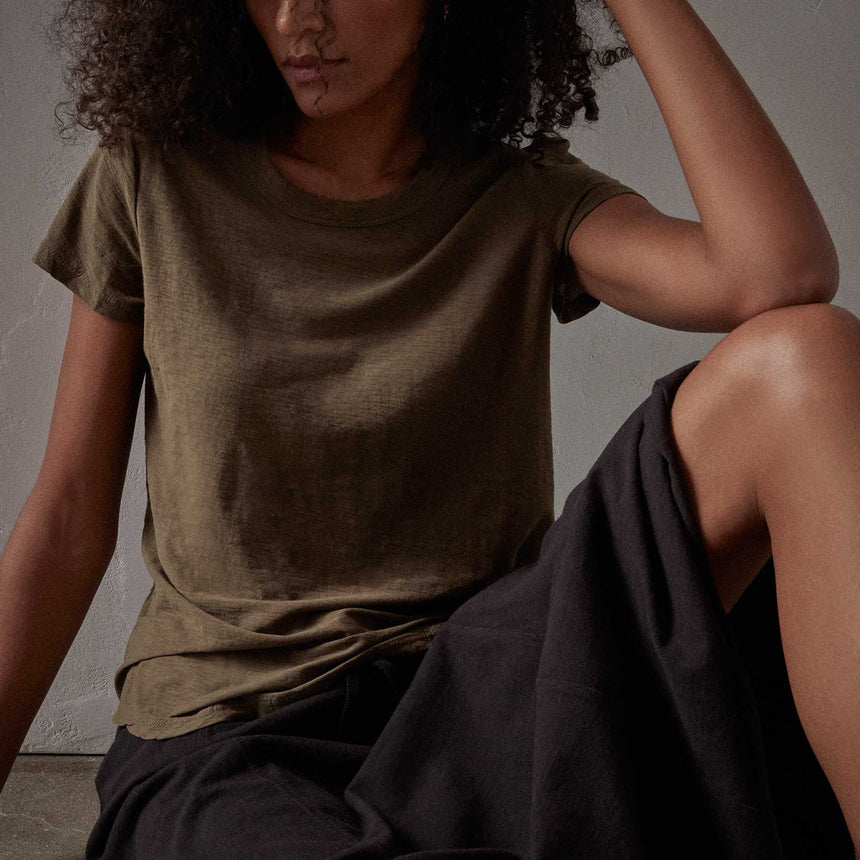 Sheer Slub Crew Neck Tee - Old Whiskey | James Perse Los Angeles