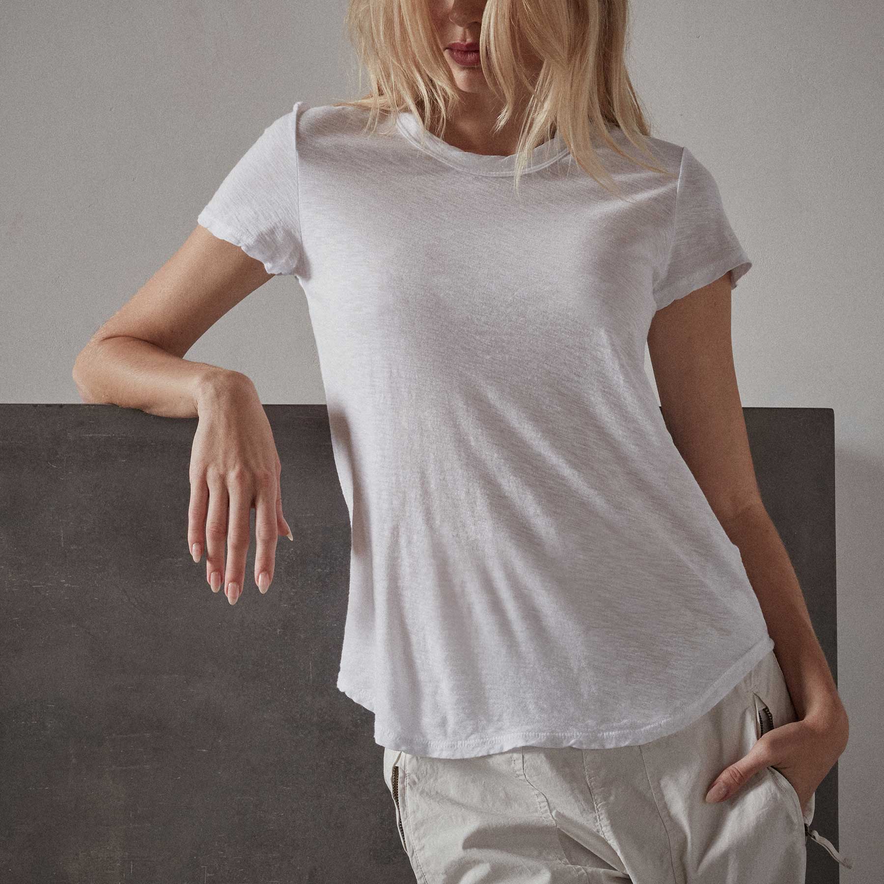 Sheer Slub Crew Neck Tee - Black | James Perse Los Angeles Sheer Slub Crew Neck Tee - Black | James Perse Los Angeles