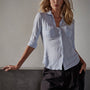 Sheer Slub Side Panel Shirt in Powder Blue | James Perse Los Angeles