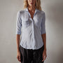 Sheer Slub Side Panel Shirt in Powder Blue | James Perse Los Angeles