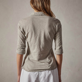 Sheer Slub Side Panel Shirt in Silt | James Perse Los Angeles 