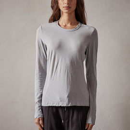 Sheer Slub Long Sleeve Crew in Blue Fog | James Perse Los Angeles