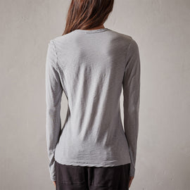 Sheer Slub Long Sleeve Crew in Blue Fog | James Perse Los Angeles