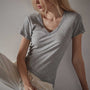 Sheer Slub Casual V Neck - Heather Grey | James Perse Los Angeles