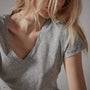 Sheer Slub Casual V Neck - Heather Grey | James Perse Los Angeles